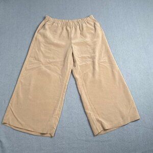 J Jill Pure Jill Women's Pants Petite M Tan French Terry Full Leg Crop Pull On